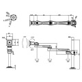 VESA対応液晶モニタ用水平多関節アーム VESA75/100 写真2