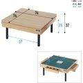 シークレット麻雀卓 ローテーブルにもなる雀卓 点棒引き出し 場風プレート 付属 74cm×74cm×高さ37cm BMJ35L-AK 写真2
