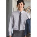 男女兼用オックスフォードシャツ 長袖 (グレー) M 写真2