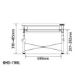 バウヒュッテ ローデスク 昇降式 ゲーミングデスク BHD-700L | パソコンデスク ロータイプ ローデスク 昇降 高さ調節 引き出し 幅70 奥行45 インテリア 家具 写真2