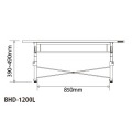 バウヒュッテ BHD-1200L | パソコン パソコンデスク ロータイプ ローデスク 昇降 高さ調節 幅120 奥行55 写真2