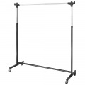 ハンガー 調整可能 幅120 HSG-432L ブラック 宮武製作所 | キャスター付き 写真2