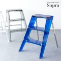 ステップラダーチェア Sopra 幅45 高さ60  CH-H005A クリア 宮武製作所 | 折りたたみ ポリカーボネート スツール 写真2