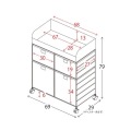 ラック チェスト ランドリー ラタン 幅69 高さ79 RB-688 ブルー 宮武製作所 | キャスター付き 写真2
