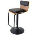 カウンターチェア 昇降 回転座面 KNC-J1088 ブラック 宮武製作所 | 天然木 合成皮革 写真2