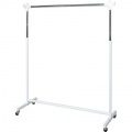 ハンガーラック 頑丈 昇降 幅120 HSG-430S ホワイト 宮武製作所 | サイドフック リビング スチール キャスター付き 写真2