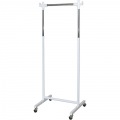 ハンガーラック 頑丈 昇降 幅90 HSG-430S ホワイト 宮武製作所 | サイドフック リビング スチール キャスター付き 写真2