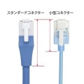 ツメ折れないCat6A LANケーブル スリム 小型コネクター 10m ブルー 写真2