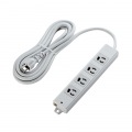 工事・物件に最適な3ピン 熱に強い 抜け止め マグネット付 電源タップ 4個口 3m ホワイト白 写真2