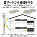 スイングプラグタップ/雷ガード/4個口/1m/ホワイト 写真2