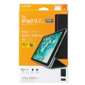 9.7インチ iPad 2018年モデル&2017年モデル/フラップカバー/背面クリア/ソフトレザー/2アングル/スリープ対応/ブラック 写真2