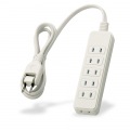エレコム シャッタータップ 6個口 1m ホワイト | 電源タップ 延長コード 白 写真2