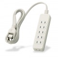 エレコム シャッタータップ 6個口 2m ホワイト | 電源タップ 延長コード 白 写真2