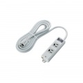 工事・物件に最適な3ピン 熱に強い 雷ガード マグネット付 電源タップ 2個口 3m グレー 写真2