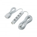 工事・物件に最適な3ピン 熱に強い 抜け止め 雷ガード マグネット付 電源タップ 4個口 5m グレー 写真2