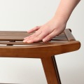 Bamboo スツール チェア ブラウン軽くて丈夫な竹材 完成品 サイドテーブル ディスプレイラックにも 棚付き 小物収納 玄関 寝室 高さ44cm 写真2