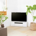 テレビ台 ローボード 白井産業 49-55V 大型テレビ対応 どんな角度でも設置可能 キャスター付き 収納 ホワイト 幅130 奥行42.2 高さ36cm ROC-3513DH WH 写真2