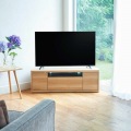 テレビ台 ローボード 白井産業 32-49V型テレビ対応 どんな角度でも設置可能 収納 キャスター付き ナチュラルブラウン 幅110 奥行42.2 高さ36cm ROC-3511DH NA 写真2