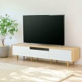 テレビ台 白井産業 幅180cm 高さ42cm 75V型対応 TVボード ローボード 収納 リビング 北歐モダン ノルフィカ ナチュラルブラウン NOR-4018HWH 写真2
