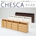 チェスト チェスカ 白井産業 CSC-1144H DK | 収納 棚 タンス 組立簡単 配線穴付 衣類収納 リビング 寝室 シンプル 幅:44cm 高さ:約112cm ダークブラウン 写真2