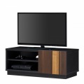 白井産業 ティレスタ テレビ台 ブラック TL1-3590SD BK | 32インチ 32inch TV テレビ AVラック 引き戸 スライド扉 ナチュラル木目 3段階 棚調整 寄木調 穴加工 写真2
