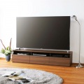 テレビ台 白井産業 75V型対応 テレビボード ローボード 収納 扉付き 配線 リビング 組立簡単 約幅180cm 高さ40cm ダークブラウン ティレスタ3 TL3-4018HDK 写真2