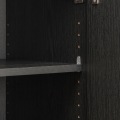 壁面収納 キャビネット 幅30cm 高さ180cm ミドルブラウン 本棚 耐震機能付き ソフトクローズ扉 リビング 収納 ポルターレリビング2 P2L-1830DBR 写真2