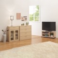 フルニコ テレビ台 幅約80cm 高さ約40cm ナチュラルブラウン 32V型対応 キャスター付 背面化粧有 写真2