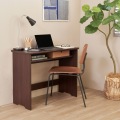 デスク 机 白井産業 テーブル ワークデスク 収納 リビング 木製 一人暮らし コンパクト シンプル モダン 高さ約72cm 幅約90cm ダークブラウン 木目柄 フルニコ 写真2