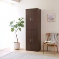 収納棚 ラック 白井産業 幅57cm 高さ180cm ダークブラウン 扉付 4ドア キャビネット 整理棚 フルニコ 写真2