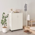 下駄箱 シューズボックス 白井産業 幅81cm 高さ114cm ホワイト 白木目 扉 約28足収納 靴箱 玄関収納 シューズラック フルニコ 写真2