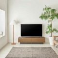 テレビ台 白井産業 幅150cm 高さ36cm ダークブラウン 65V型対応 木質感のあるローボード ログーノ 写真2