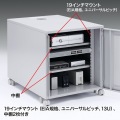 サンワサプライ 19インチマウントボックス(H700・13U) 縦型サーバーも収納できる19インチマウントボックス CP-202【大型商品の為時間指定不可】 写真2