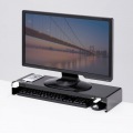 電源タップ+USBポート付き机上ラック(W600×D200 ブラック) 写真2