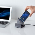 スマホスタンド 充電 マグネット着脱式充電クレードルスタンド PDA-STN28BK 写真2