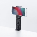 スマホホルダー 自撮り棒 コンパクト 折りたたみ 新幹線 飛行機 デスク クランプ ベッド チルト パン ロール 横向き 縦向き 角度調整  PDA-STN30BK 写真2