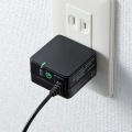QuickCharge3.0対応AC充電器（USBTypeCケーブル一体型・ブラック） 写真2