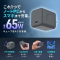 USB PD対応キューブ型AC充電器(PD65W) 写真2