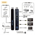 Type-C・USB3.2A接続デュアルHDMIドッキングステーション 写真2