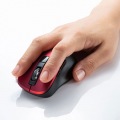 静音ワイヤレスブルーLEDマウス(5ボタン・レッド) 写真2