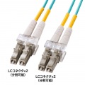 メガネ型光ファイバケーブル(マルチ50μmOM3、LC×2-LC×2、5m) 写真2