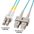 メガネ型光ファイバケーブル(マルチ50μmOM3、LC×2-SC×2、5m) 写真2