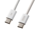 USB Type-Cシリコンメッシュケーブル(PD60W・1m・ホワイト) 写真2