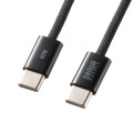 USB Type-Cシリコンメッシュケーブル(PD60W・1m・ブラック) 写真2