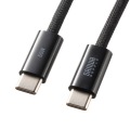 USB Type-Cシリコンメッシュケーブル(PD60W・2m・ブラック) 写真2