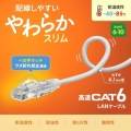 カテゴリ6LANケーブル(スリム、やわらか、ツメ折れ防止コネクタ) 写真2