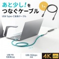 USB5Gbps Type-C延長ケーブル(PD100W・1m) 写真2