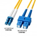 補強メガネ型光ファイバケーブル(シングルモード、LC×2-SC×2、1m) 写真2
