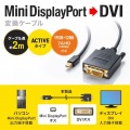ミニDisplayPort-DVI変換ケーブル 2m 写真2