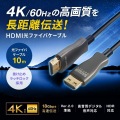 抜け止め光ファイバHDMIケーブル(10m) 写真2